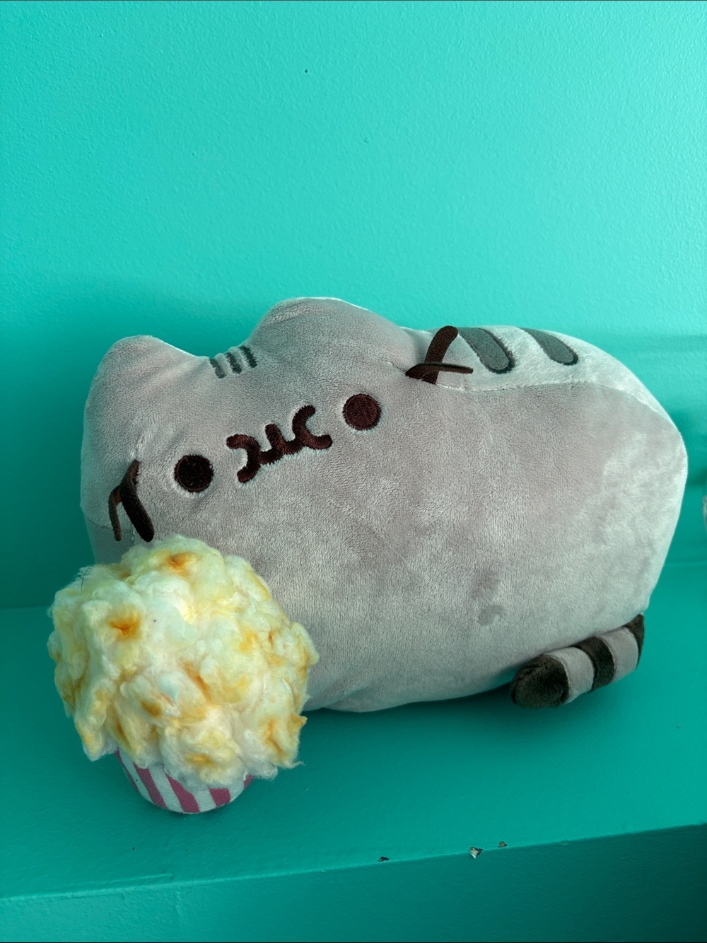 Pusheen Gray Cat Plush with Popcorn Accessory